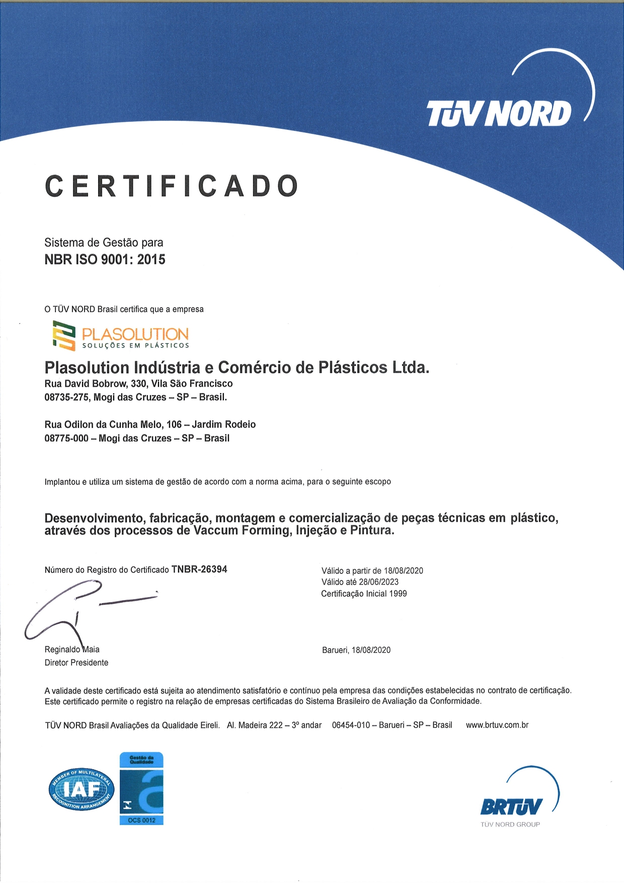 Certificado PSP ISO 9001